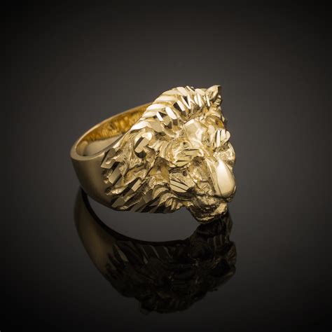 versace lion head ring|Versace 14k Gold Lion Head Mens Ring .